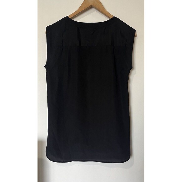 J Crew Factory Black Satin Cap Sleeve Blouse Size XS - Picture 4 of 8